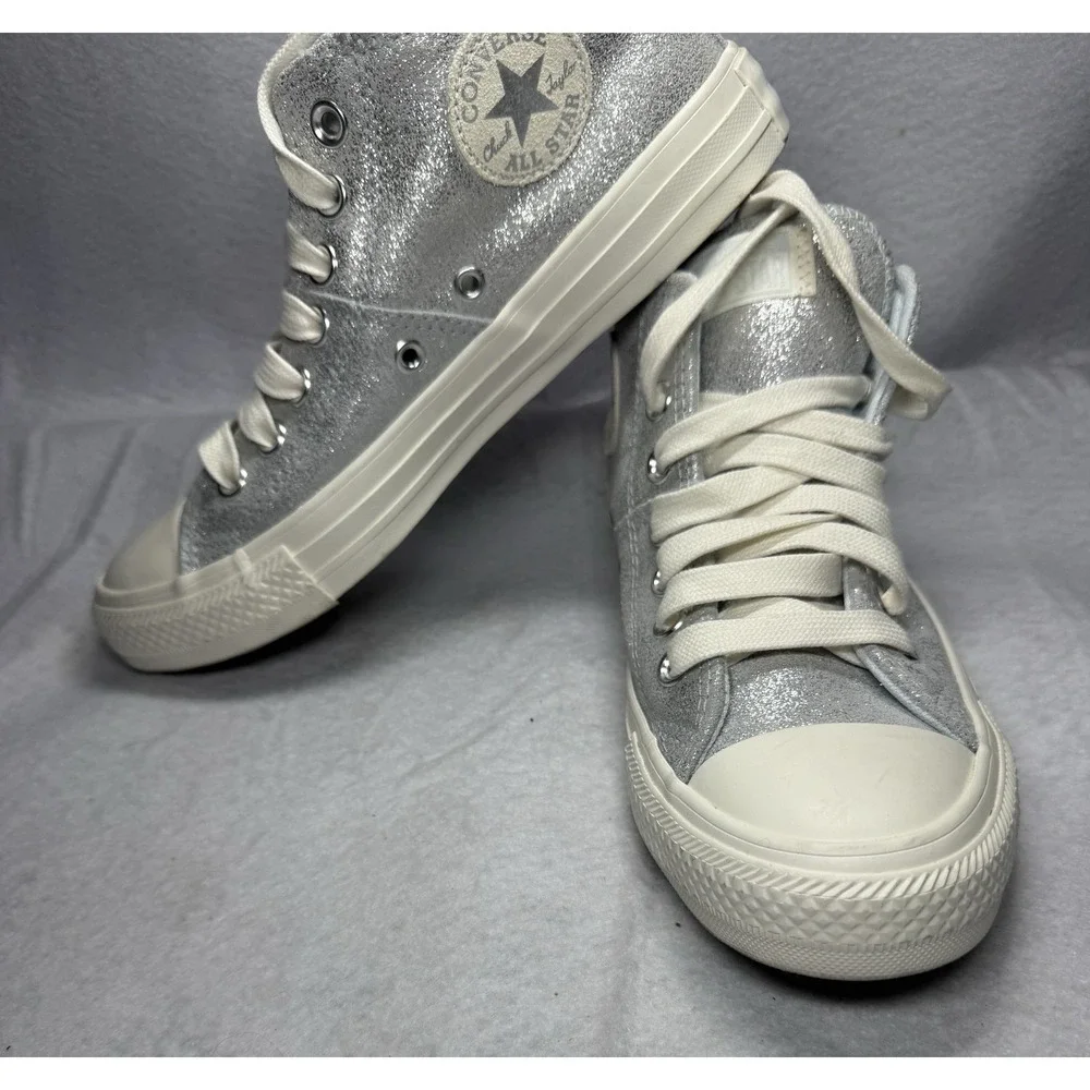 Converse Chuck Taylor All Star Mid Winter Slay Glitter Sneakers Womens 7